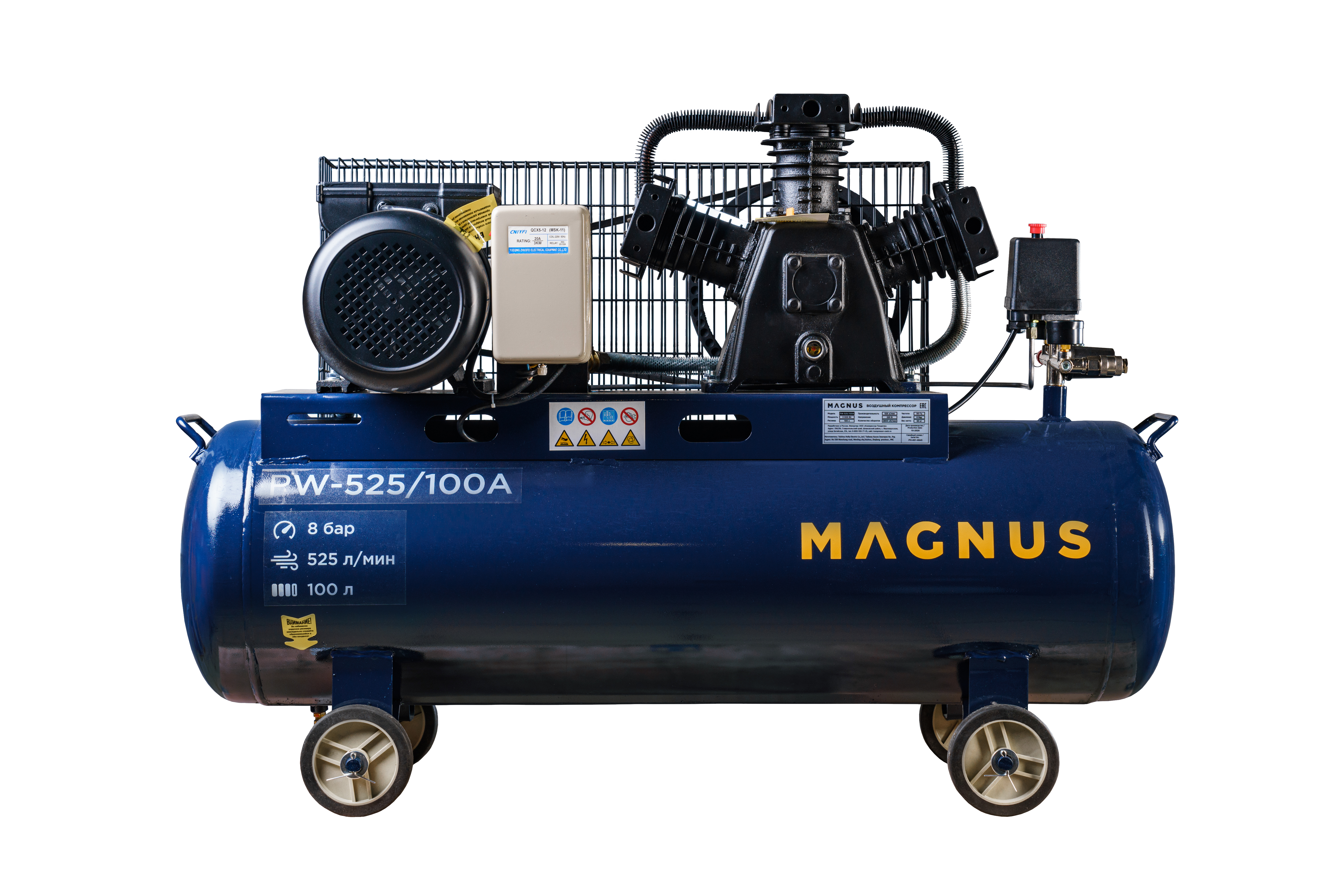 Компрессор воздушный Magnus KW-525/100А новый фильтр (8 атм.,3,0кВт, 220В,Ф65) в Орле